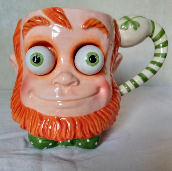 Department 56 ceramic googly eyed leprechaun mug - Picture 1 of 11